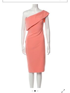 Likely One-Shoulder Coral-Pink Sheath Dress